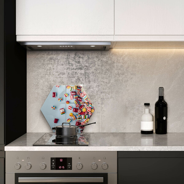 Üveg vágódeszka Színes cukorkák