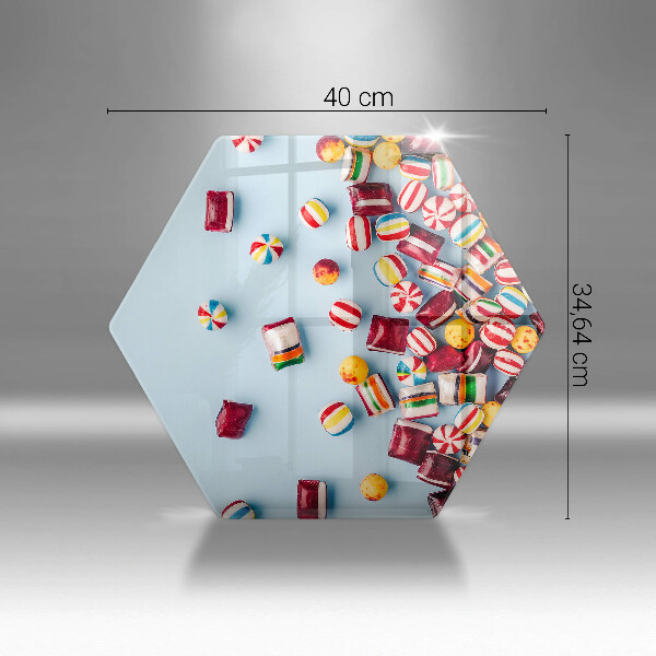 Üveg vágódeszka Színes cukorkák