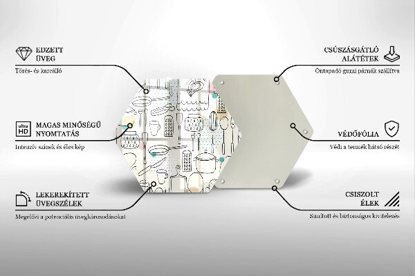 Üveg vágódeszka Konyhai kiegészítők