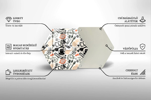 Üveg vágódeszka Rajzfilm konyhai motívum