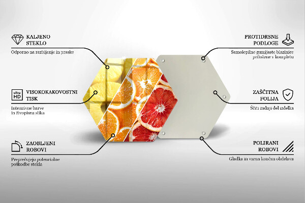Üveg vágódeszka Színes gyümölcsök