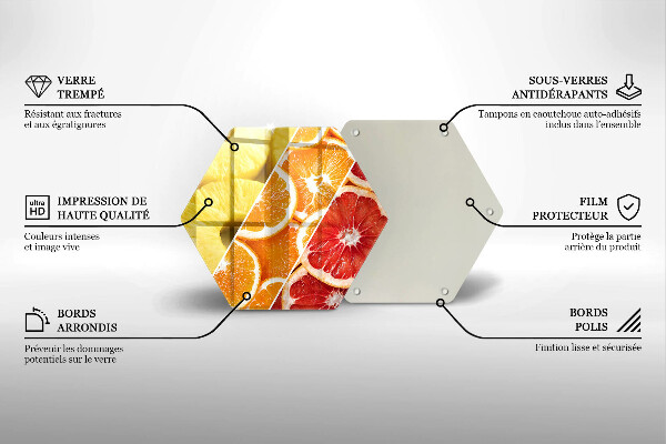 Üveg vágódeszka Színes gyümölcsök