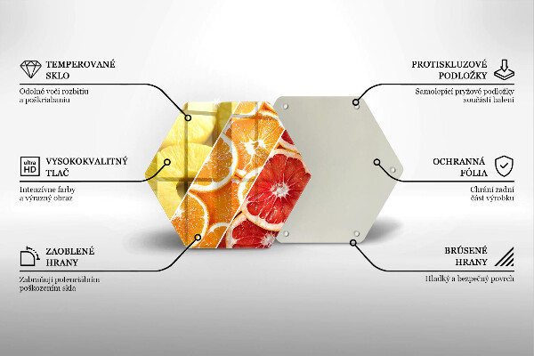 Üveg vágódeszka Színes gyümölcsök