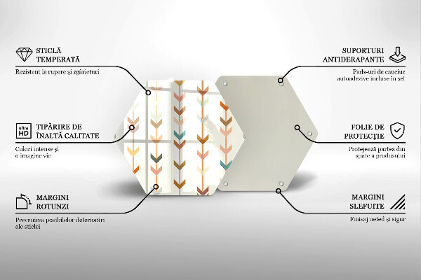 Üveg vágódeszka Geometriai elemek