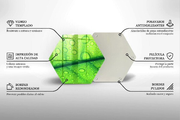 Üveg vágódeszka Közeli kép egy levélről