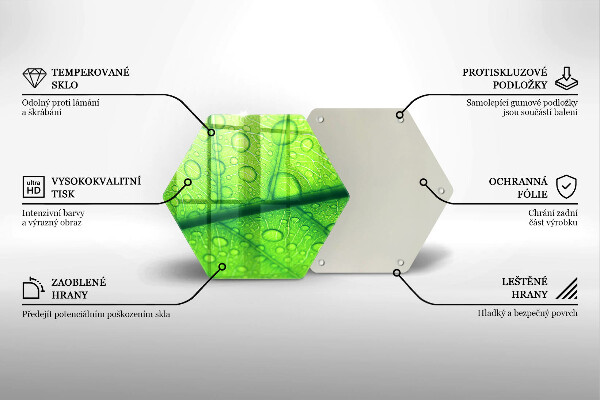 Üveg vágódeszka Közeli kép egy levélről
