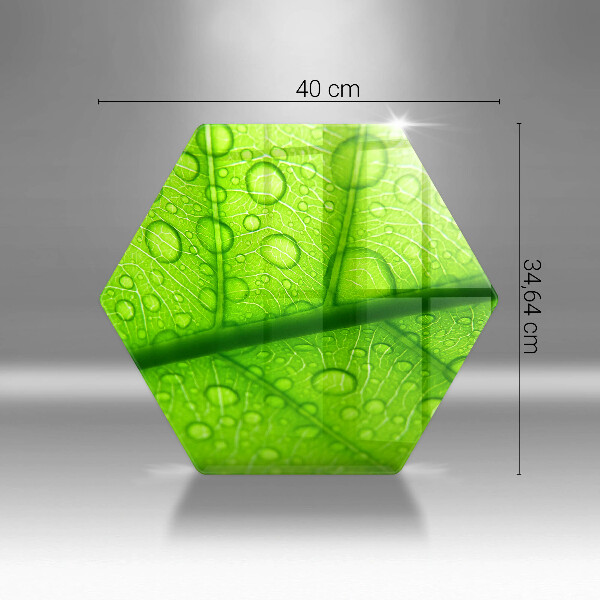 Üveg vágódeszka Közeli kép egy levélről