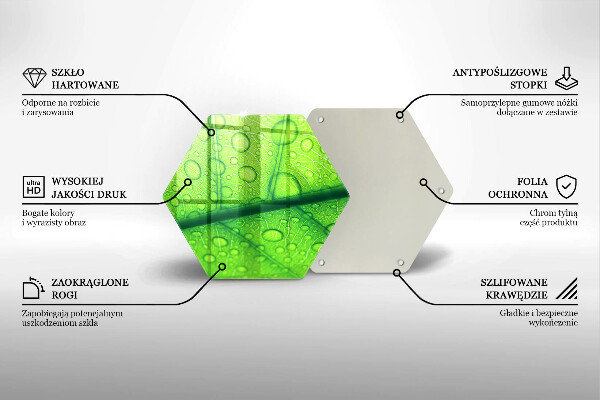 Üveg vágódeszka Közeli kép egy levélről