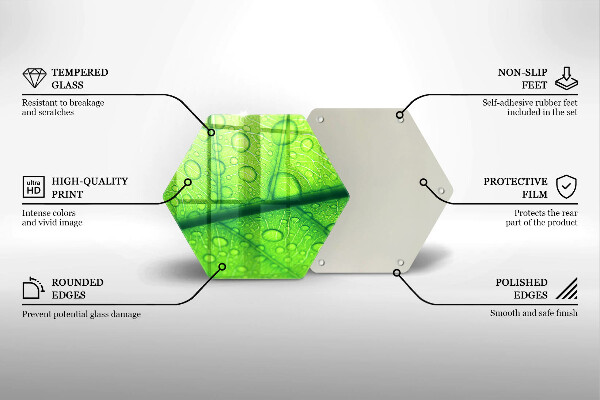 Üveg vágódeszka Közeli kép egy levélről