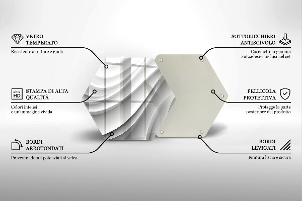 Üveg vágódeszka Geometriai vonalak