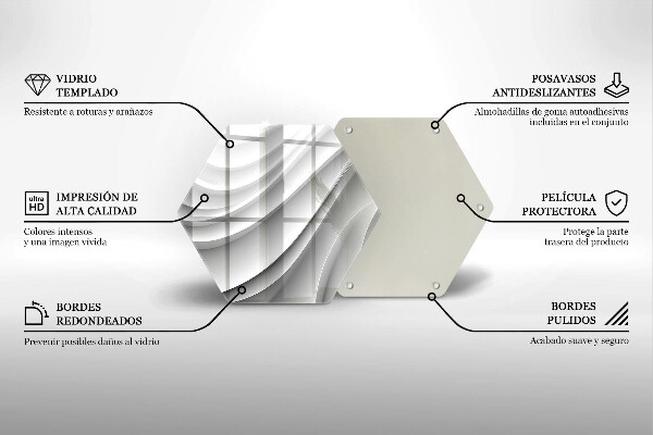 Üveg vágódeszka Geometriai vonalak