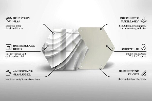 Üveg vágódeszka Geometriai vonalak