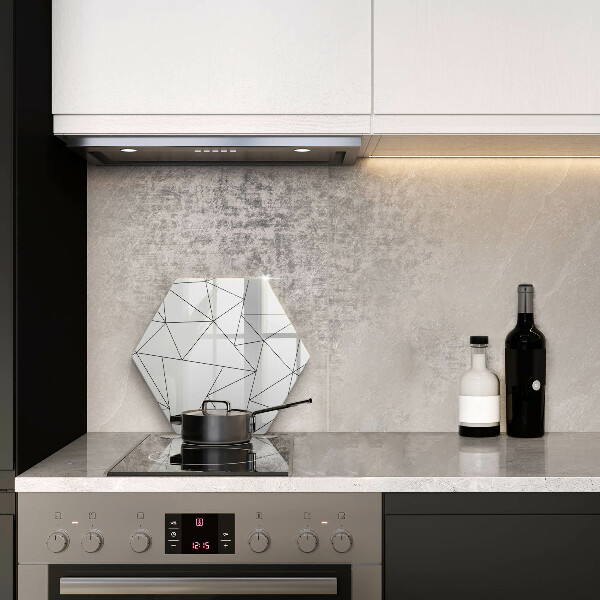 Üveg vágódeszka Fehér háromszögek