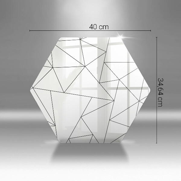 Üveg vágódeszka Fehér háromszögek