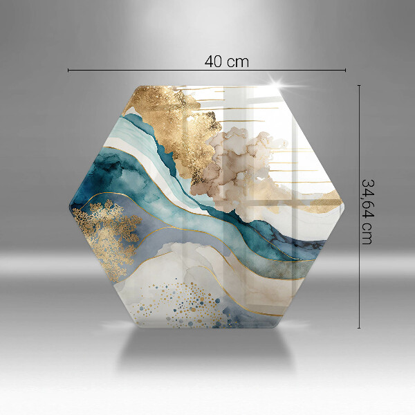 Üveg vágódeszka Színes márvány