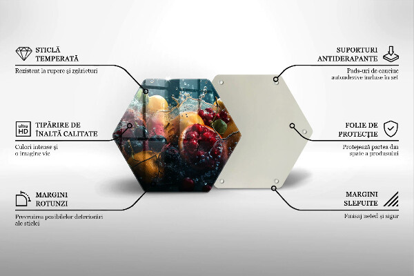 Üveg vágódeszka Gyümölcsök vízben