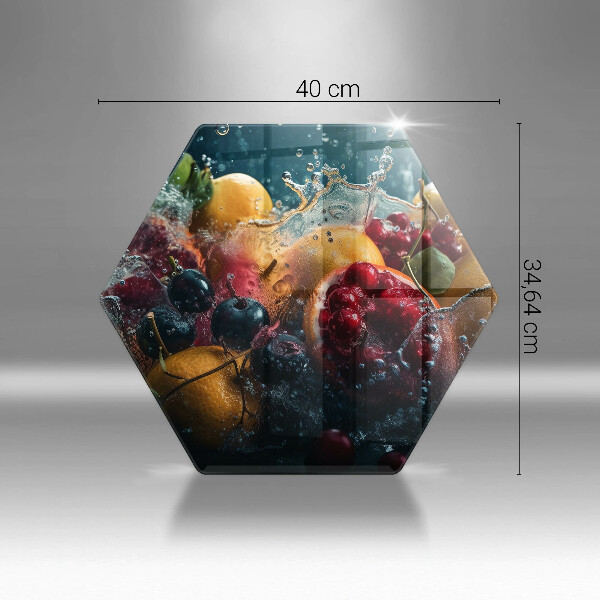 Üveg vágódeszka Gyümölcsök vízben