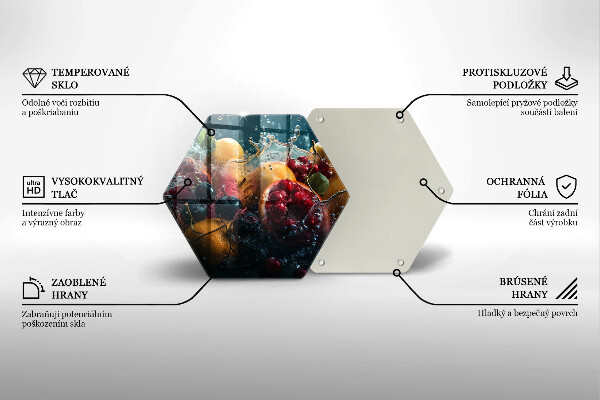 Üveg vágódeszka Gyümölcsök vízben