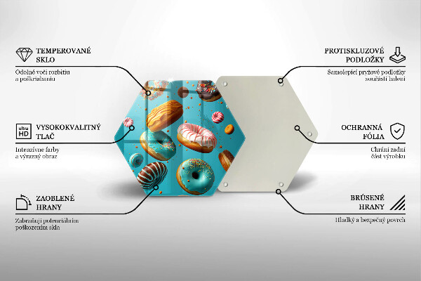 Üveg vágódeszka Színes fánk