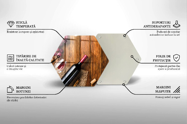 Üveg vágódeszka Egy üveg vörösbor