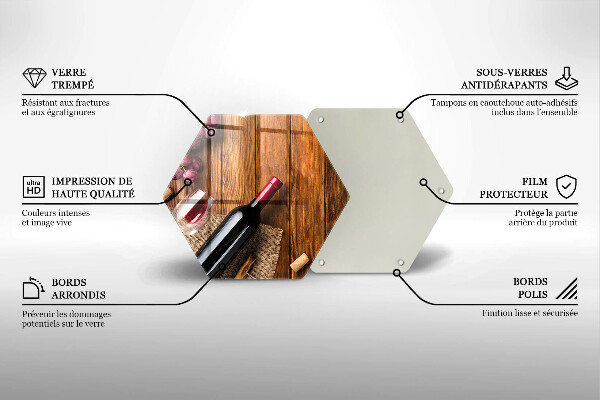 Üveg vágódeszka Egy üveg vörösbor