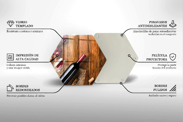 Üveg vágódeszka Egy üveg vörösbor