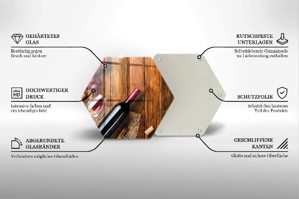 Üveg vágódeszka Egy üveg vörösbor
