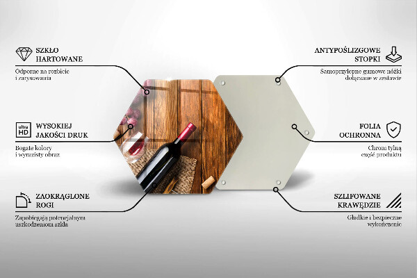 Üveg vágódeszka Egy üveg vörösbor