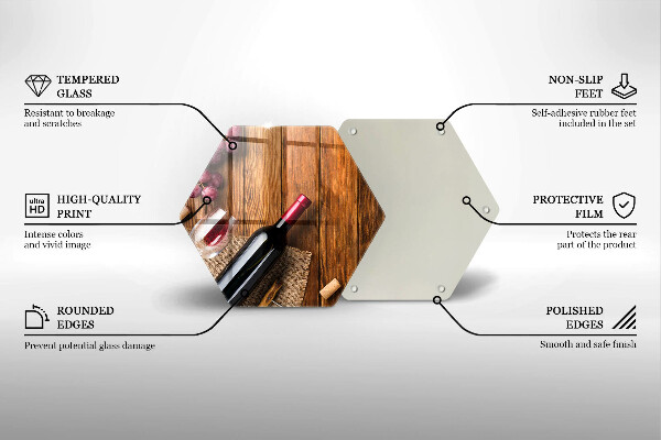 Üveg vágódeszka Egy üveg vörösbor