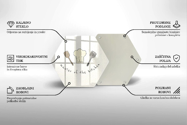 Üveg vágódeszka Master of the Kitchen