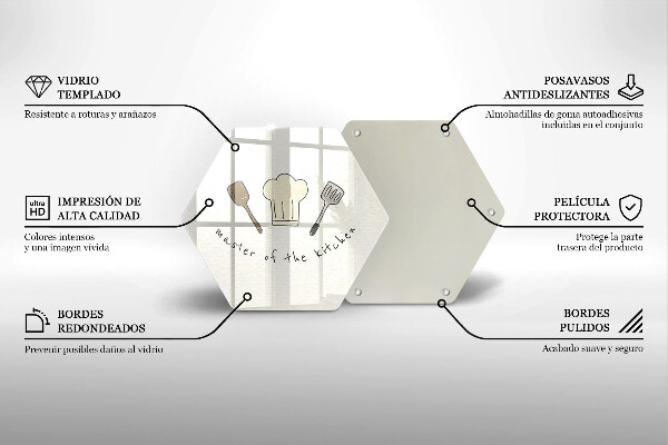 Üveg vágódeszka Master of the Kitchen