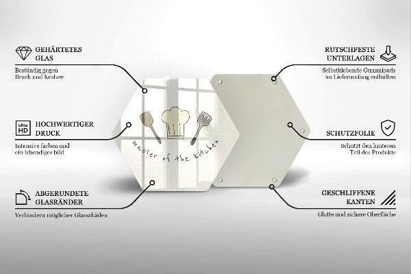 Üveg vágódeszka Master of the Kitchen