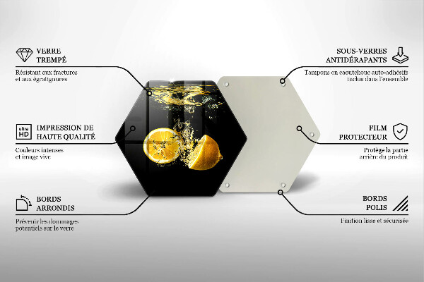 Üveg vágódeszka Lédús citrom gyümölcs