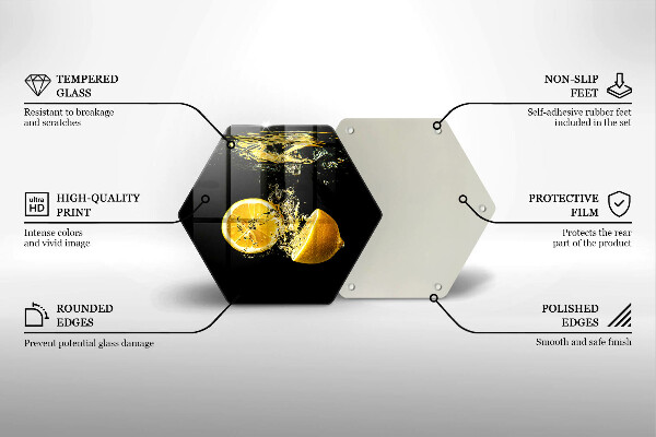 Üveg vágódeszka Lédús citrom gyümölcs