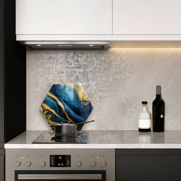 Üveg vágódeszka Kék és arany márvány