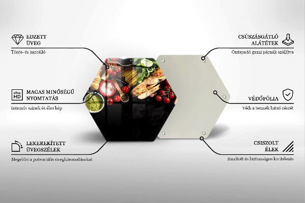 Üveg vágódeszka Olasz alapanyagok és fűszerek