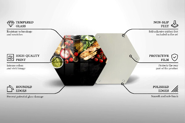 Üveg vágódeszka Olasz alapanyagok és fűszerek