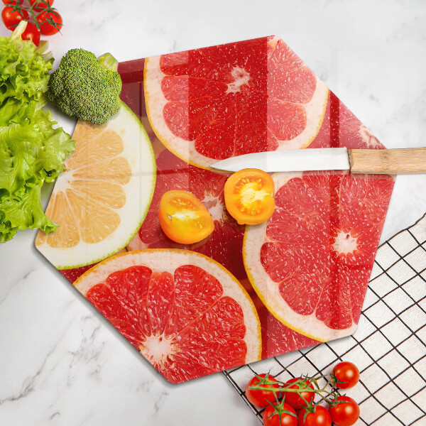 Üveg vágódeszka Grapefruit szeletek