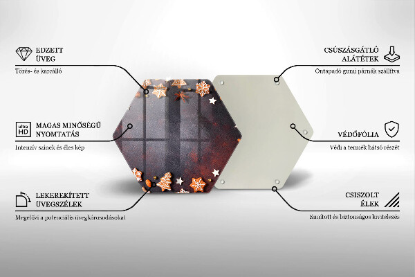 Üveg vágódeszka Mézeskalács karácsony