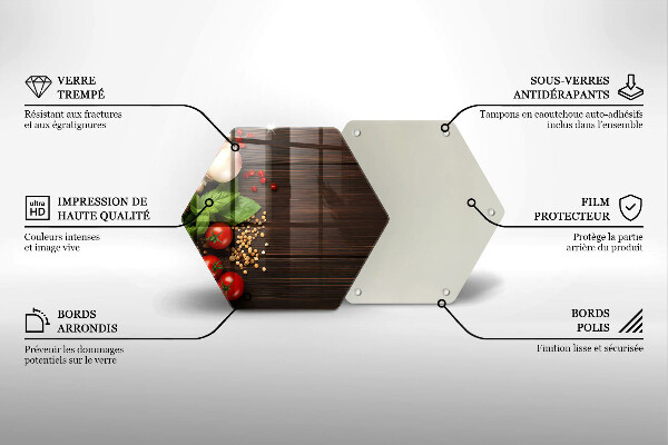 Üveg vágódeszka Zöldségek az asztalon