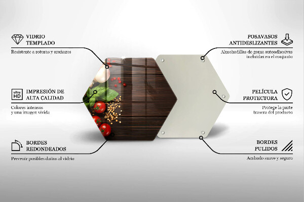 Üveg vágódeszka Zöldségek az asztalon