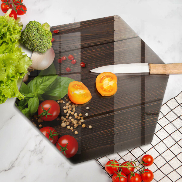 Üveg vágódeszka Zöldségek az asztalon