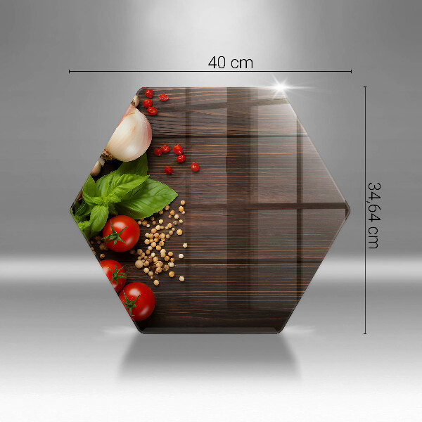 Üveg vágódeszka Zöldségek az asztalon