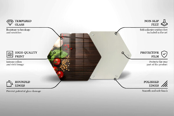 Üveg vágódeszka Zöldségek az asztalon