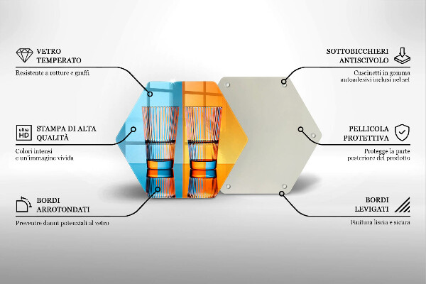 Üveg vágódeszka Két pohár vizet