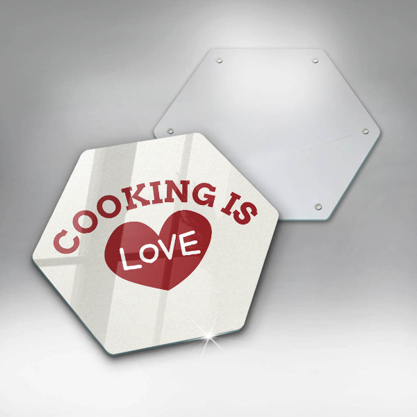Üveg vágódeszka Cooking is love