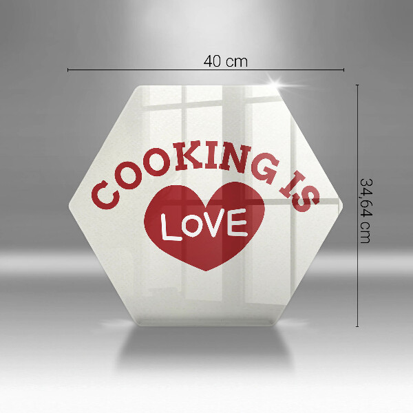 Üveg vágódeszka Cooking is love