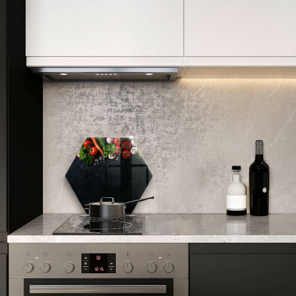 Üveg vágódeszka Színes zöldségek