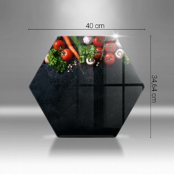 Üveg vágódeszka Színes zöldségek