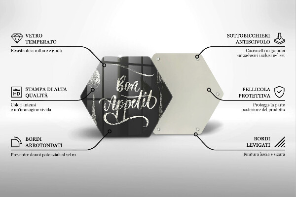 Üveg vágódeszka Bon Appetit